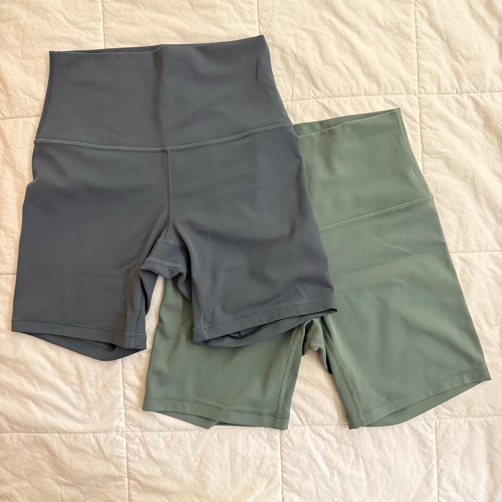 2 for 1 Lululemon athletica Gray and Green Bike Shorts